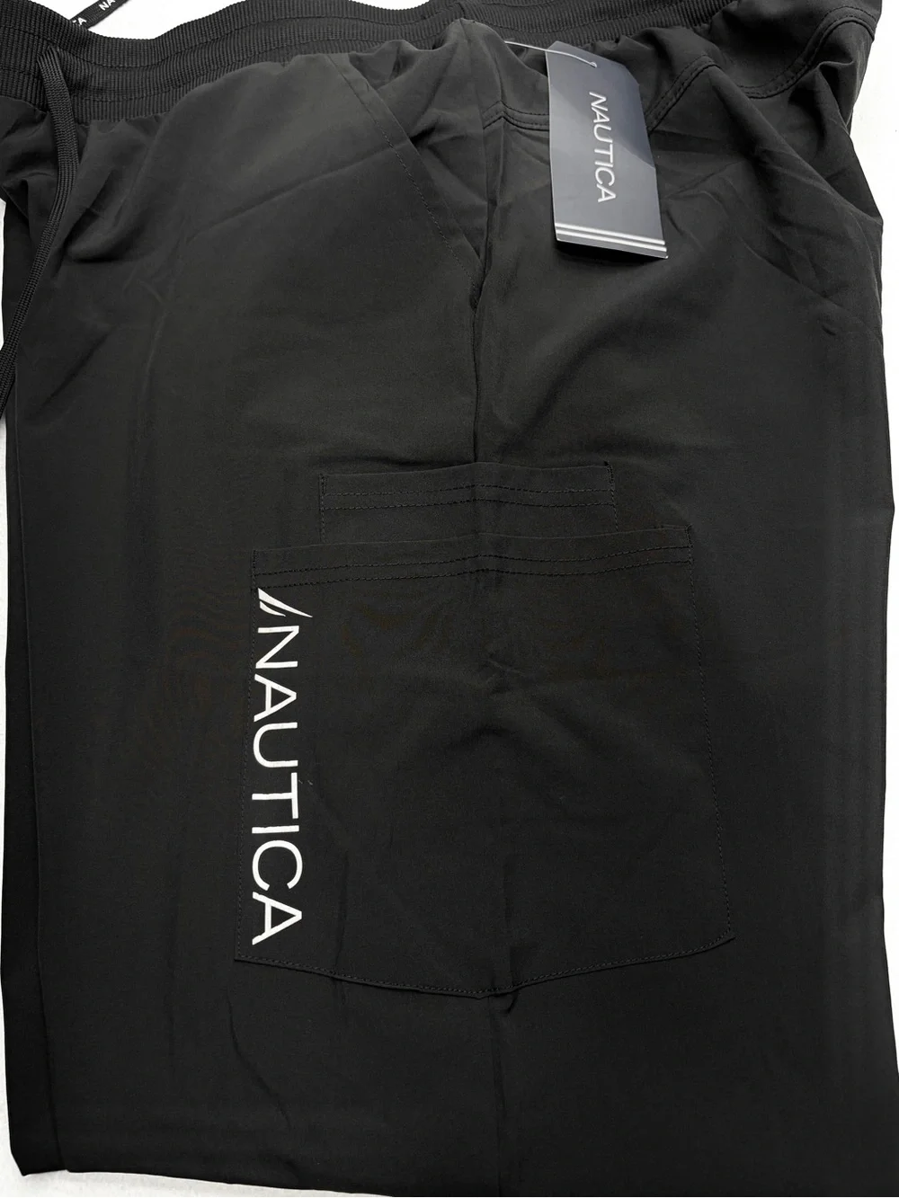 Nautica Cargo Lightweight Joggers Mens XL Black Performance NWT Unique with Draw